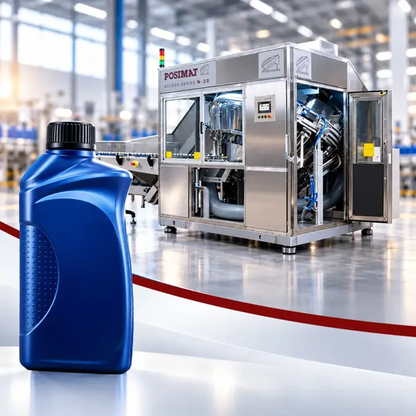 POSIMAT rotary bottle unscrambler improving efficiency and automation on a bottling line.